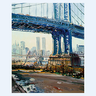 Unter der Manhatten-Bridge | New York | 27.03.1998 | 50 x 40 cm | Öl/Malkarton