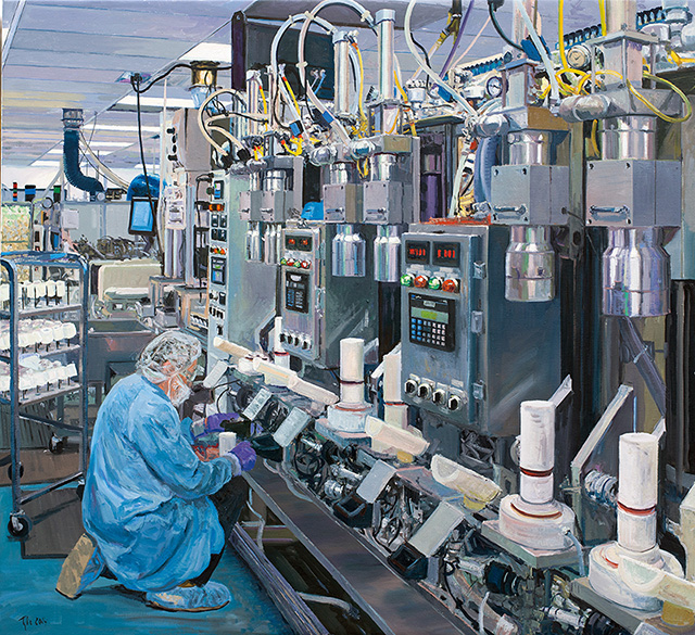 2014 | Life Science Triptychon (links) | Millipore, Jaffrey, NH, USA | 110 x 120cm | Öl/Leinwand 2014 | Life Science Triptychon (links) | Millipore, Jaffrey, NH, USA | 110 x 120cm | Öl/Leinwand