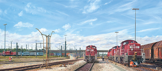 2015 | Rangierbahnhof Maschen | Hamburg | 80 x 180cm | Öl/Leinwand 2015 | Rangierbahnhof Maschen | Hamburg | 80 x 180cm | Öl/Leinwand